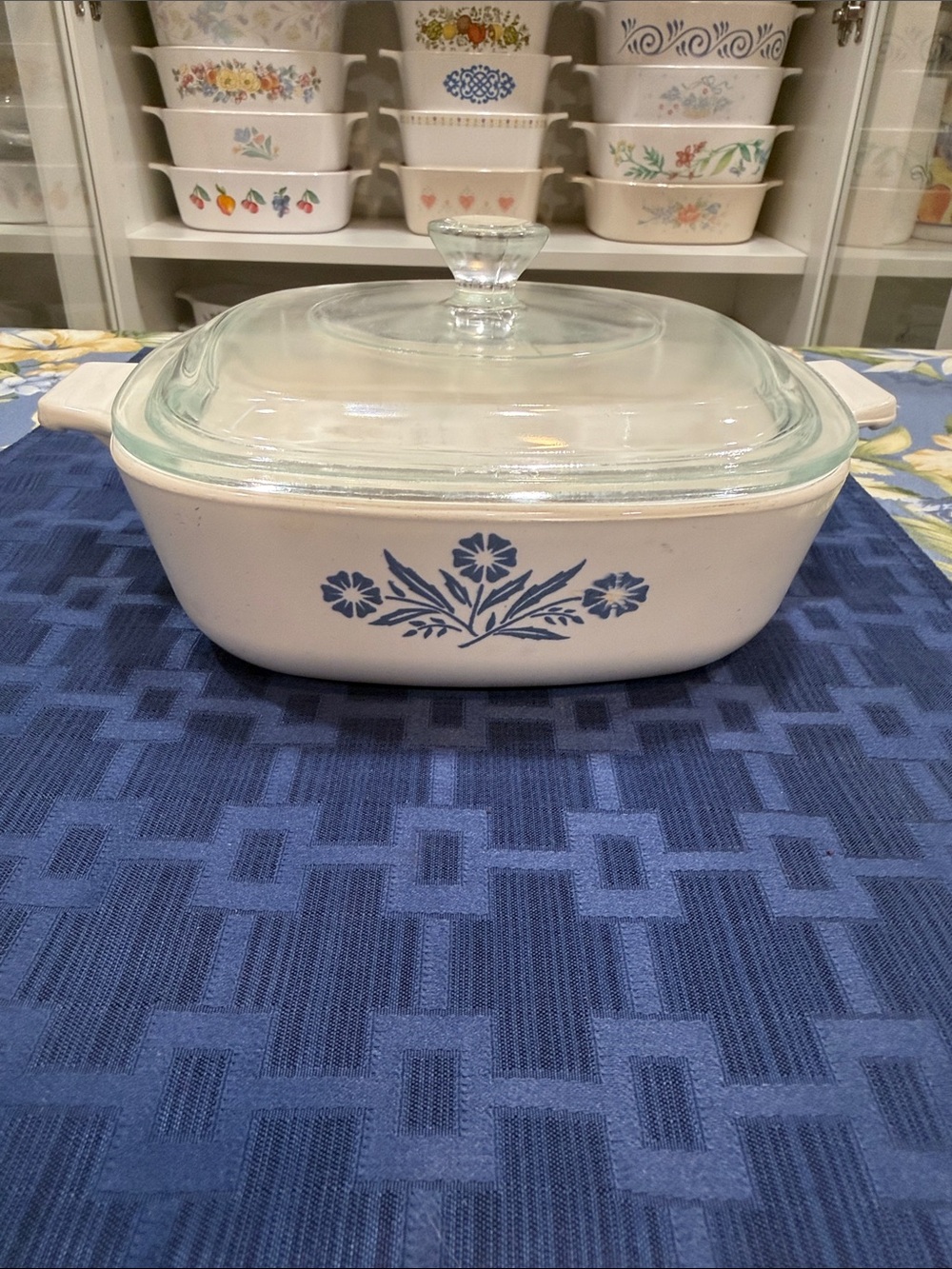 Corningware Blue Cornflower 1 Quart Blue Lettering